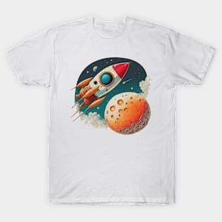 Take to the stars with this retro spaceship! T-Shirt